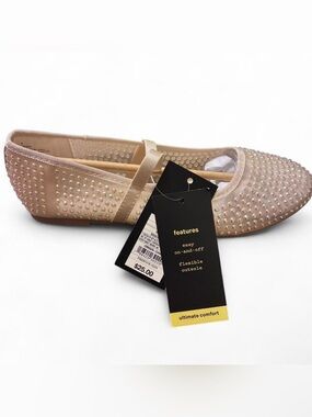 art class Girls Blush Rhinestone Ballet Flat